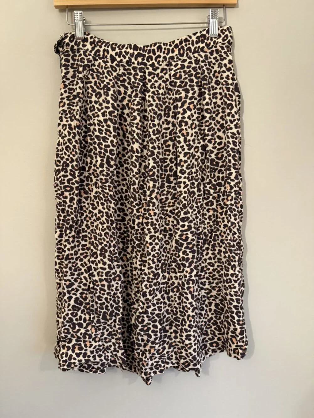 Zadig & Voltaire Jude Leopard Print Pleated Midi Skirt Pockets Size 38 M [jb] - Picture 6 of 10